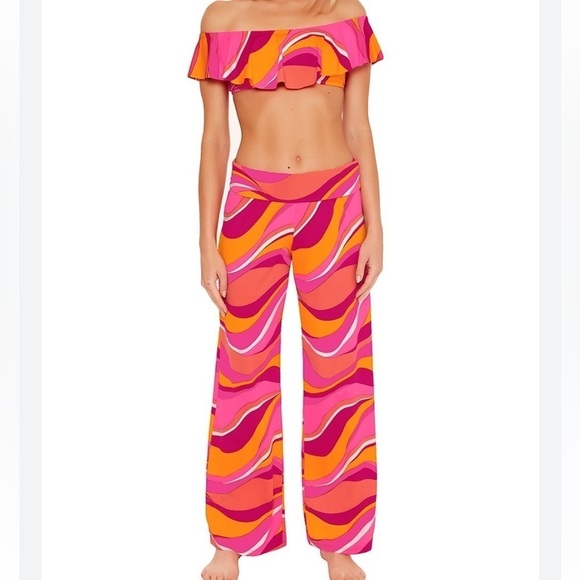Trina Turk Women's Large Standard groovy Vivid Vista Swim Pants new with tags - Picture 6 of 6